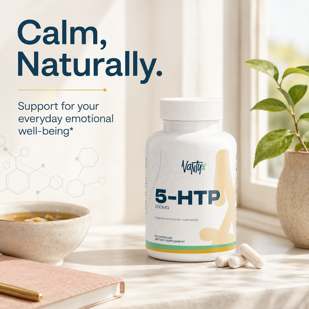 5-HTP 200mg Vantyx — Apoyo para el Ánimo y el Sueño de Griffonia simplicifolia · 60 Cápsulas Vegetarianas