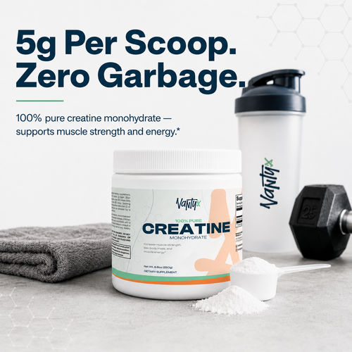 Creatine Monohydrate 100% Pure Vantyx — 5g per Scoop · 250g (50 Servings) · Unflavored