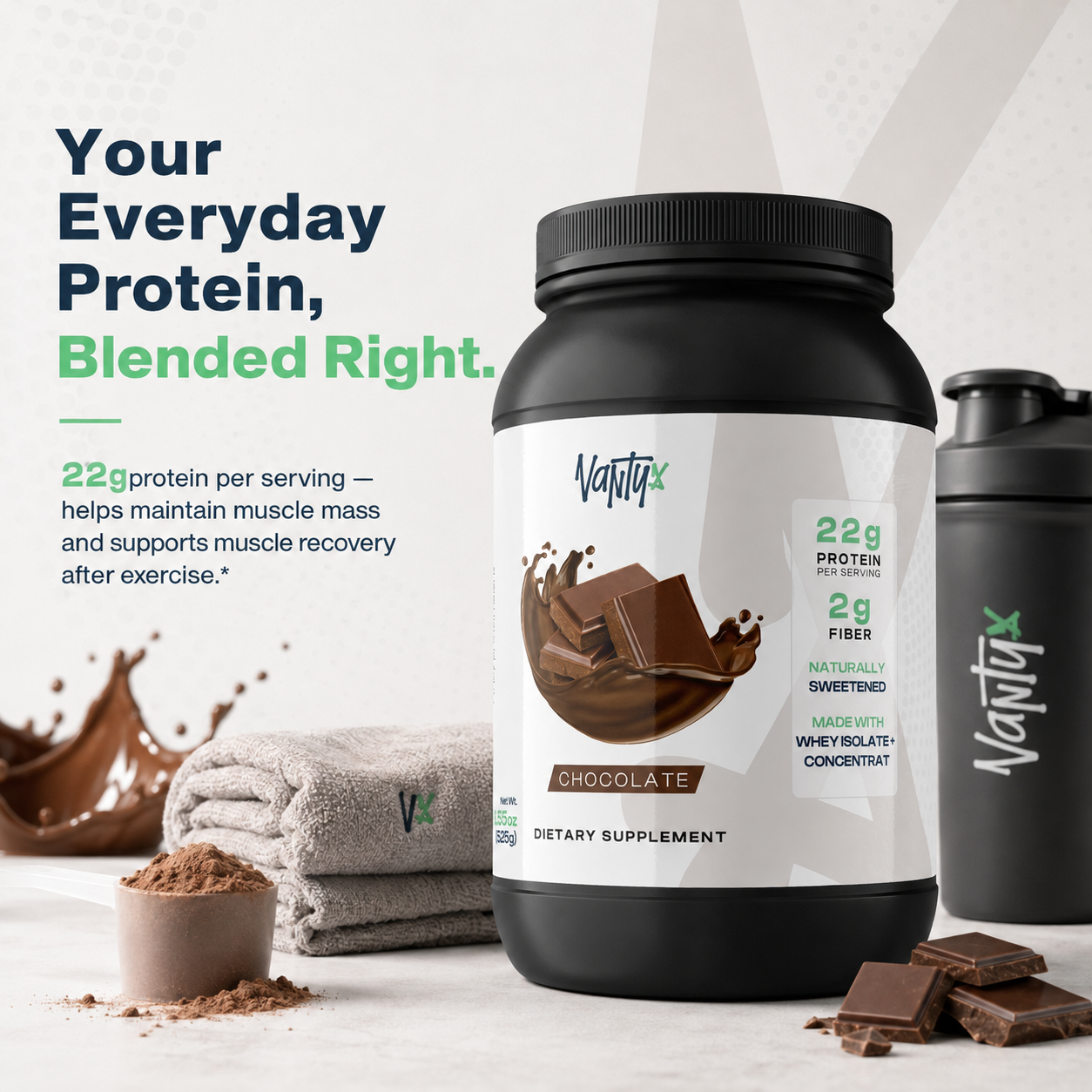 Muscle Whey Protein Blend — Chocolate, 525g