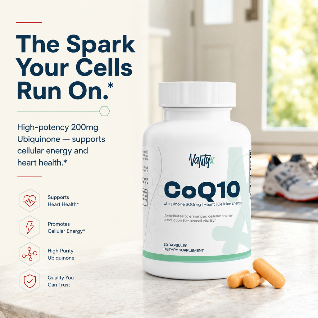 CoQ10 200mg Ubiquinone — High-Potency Once-Daily Capsules · 30 Count