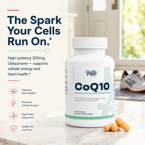 CoQ10 200mg Ubiquinone — High-Potency Once-Daily Capsules · 30 Count