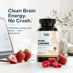 Brain Gummies Vantyx — Complejo energético de Cordyceps con GABA, Ginkgo y DMAE · 30 gomitas de fresa