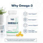 Omega-3 Fish Oil 1,000mg — EPA 180mg + DHA 120mg · Heart, Brain & Immune · 100 Softgels