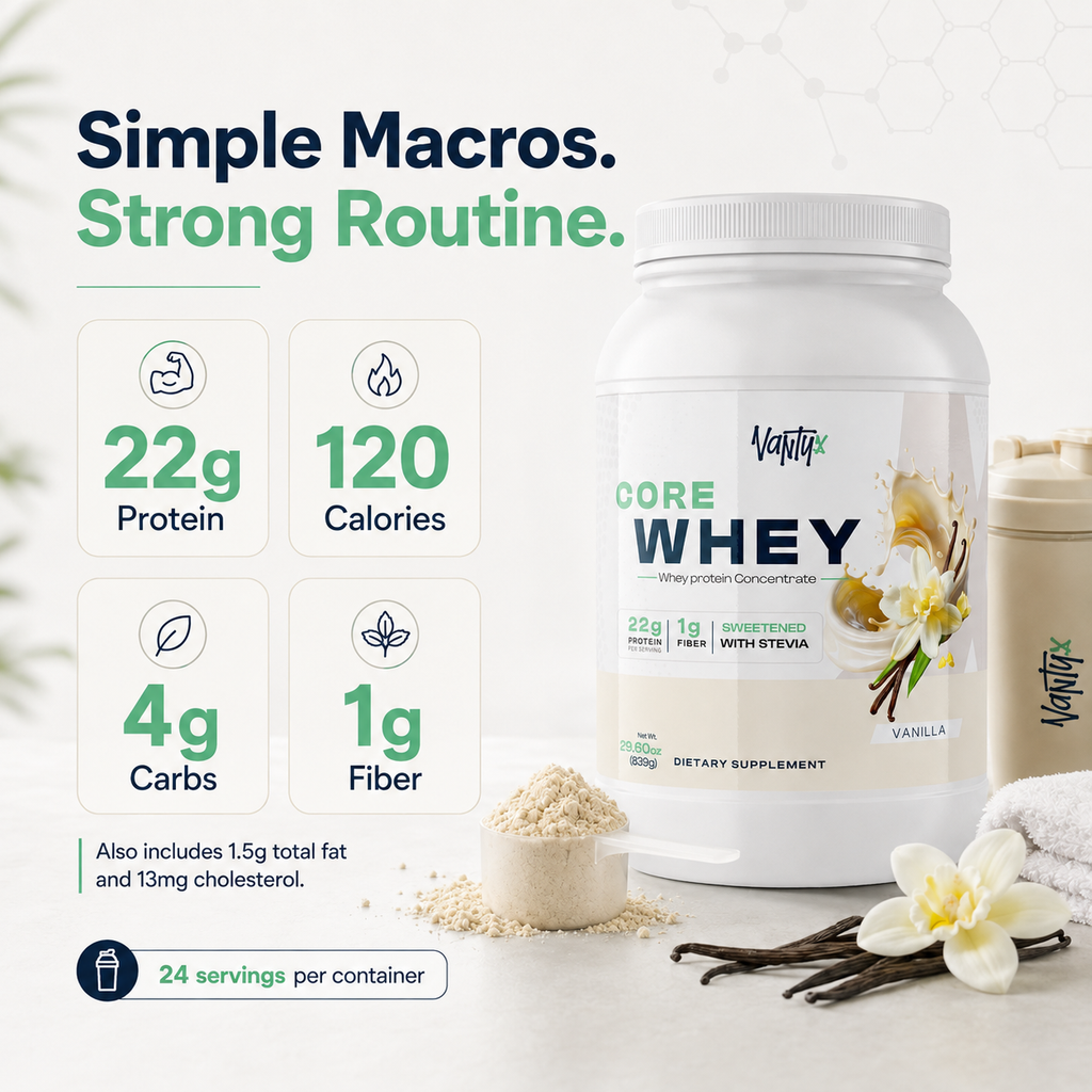 Core Whey Protein Concentrate — Vanilla, 839g