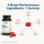 Brain Gummies Vantyx — Complejo energético de Cordyceps con GABA, Ginkgo y DMAE · 30 gomitas de fresa