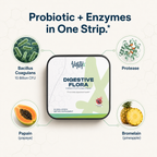 Digestive Flora-MAX Gut Health Strips Vantyx — 10 Billion CFU Bacillus Coagulans + Enzyme Blend · 30 Mixed Berry Oral Strips
