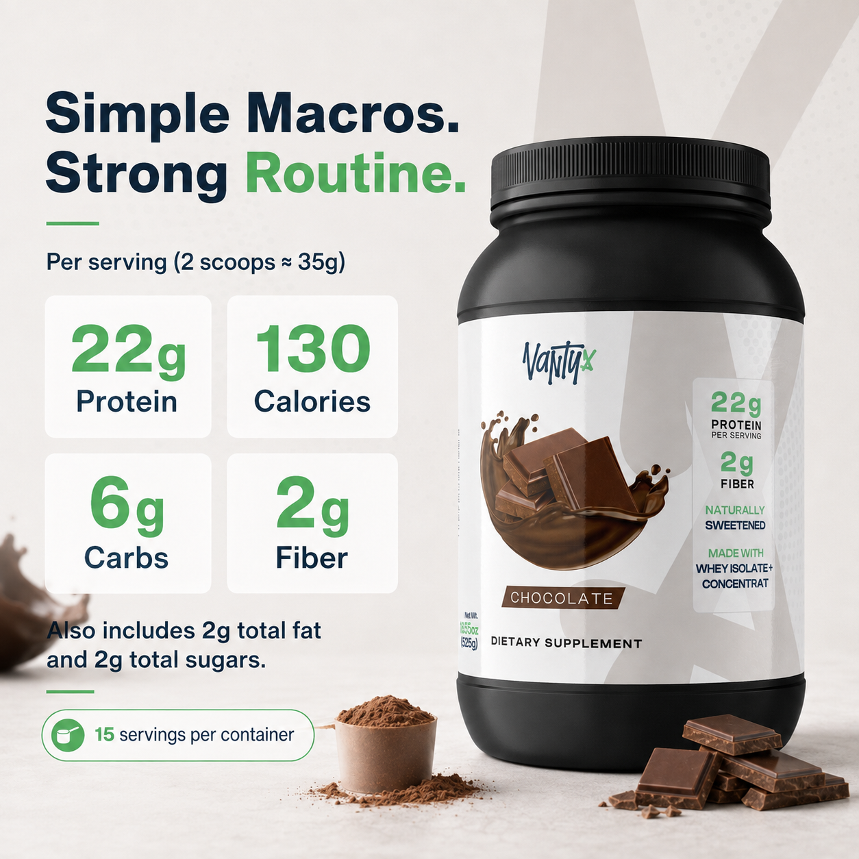 Muscle Whey Protein Blend — Chocolate, 525g