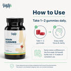 Brain Gummies Vantyx — Complejo energético de Cordyceps con GABA, Ginkgo y DMAE · 30 gomitas de fresa
