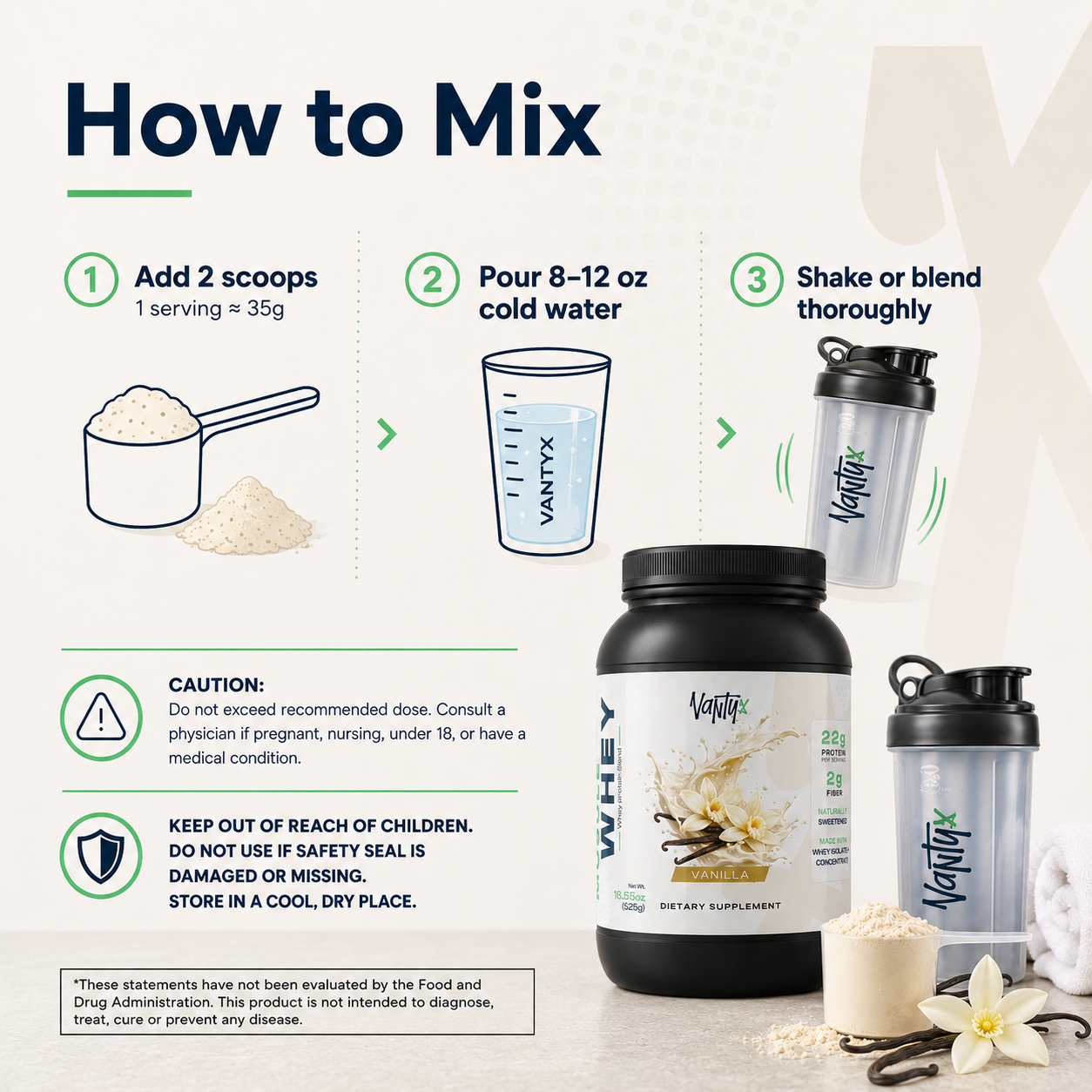 Muscle Whey Protein Blend — Vanilla, 525g