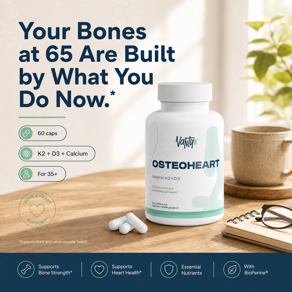 Vantyx K2 + D3 + Calcium + BioPerine® — Daily Formula · 60 Capsules