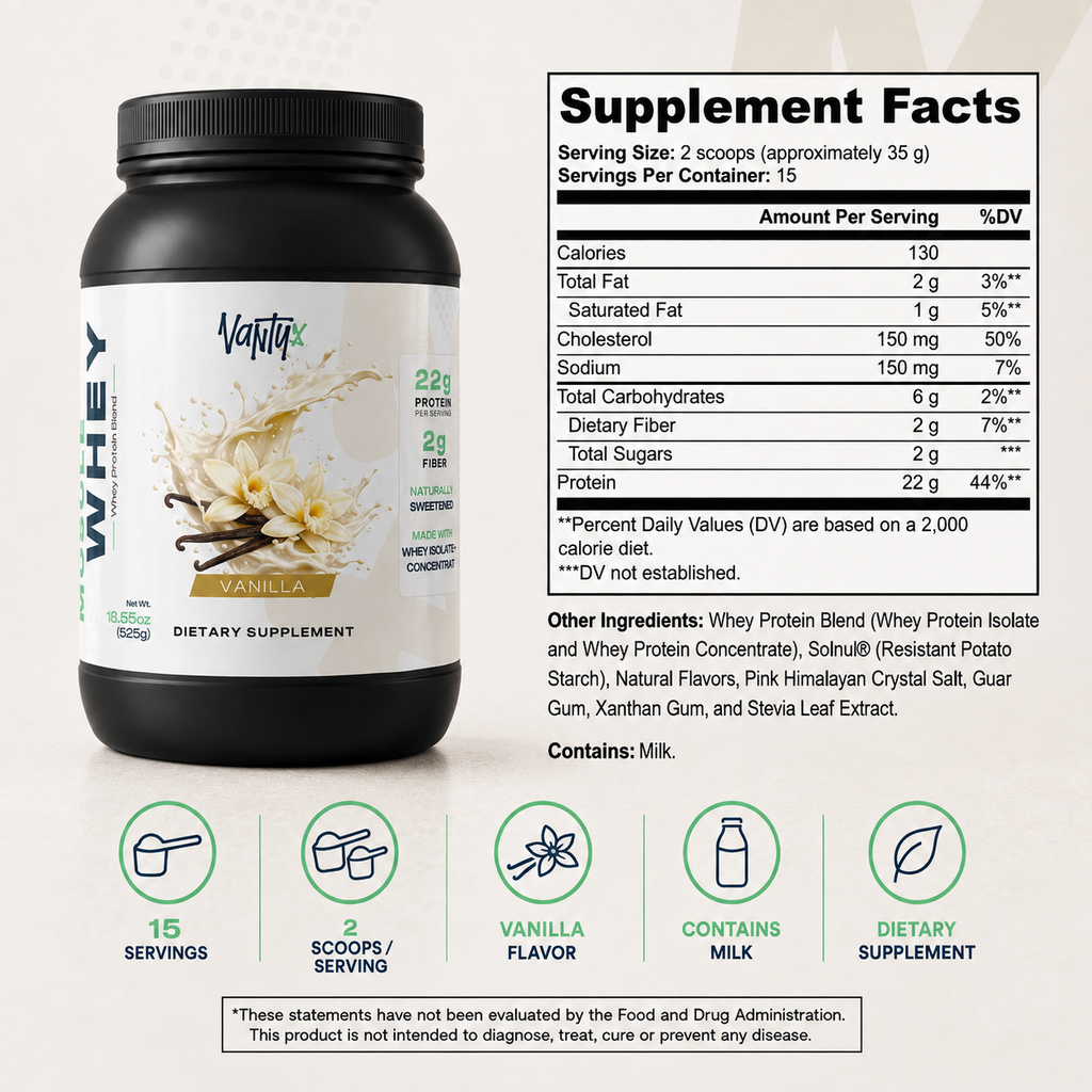 Muscle Whey Protein Blend — Vanilla, 525g