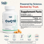 CoQ10 200mg Ubiquinone — High-Potency Once-Daily Capsules · 30 Count