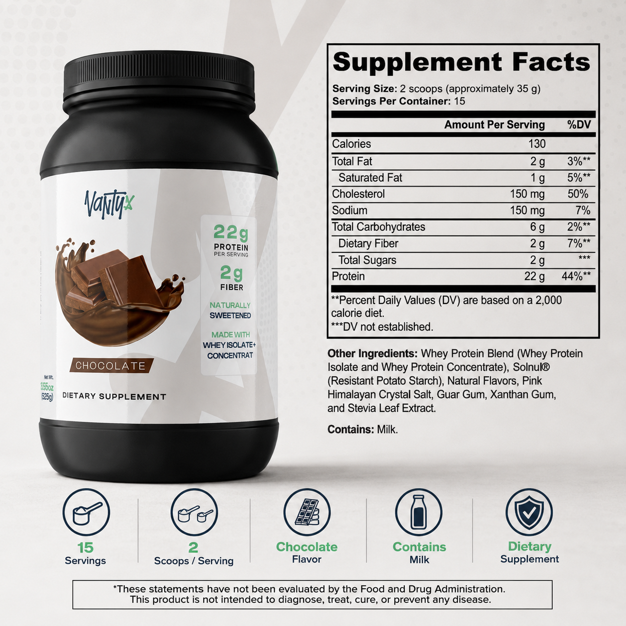 Muscle Whey Protein Blend — Chocolate, 525g