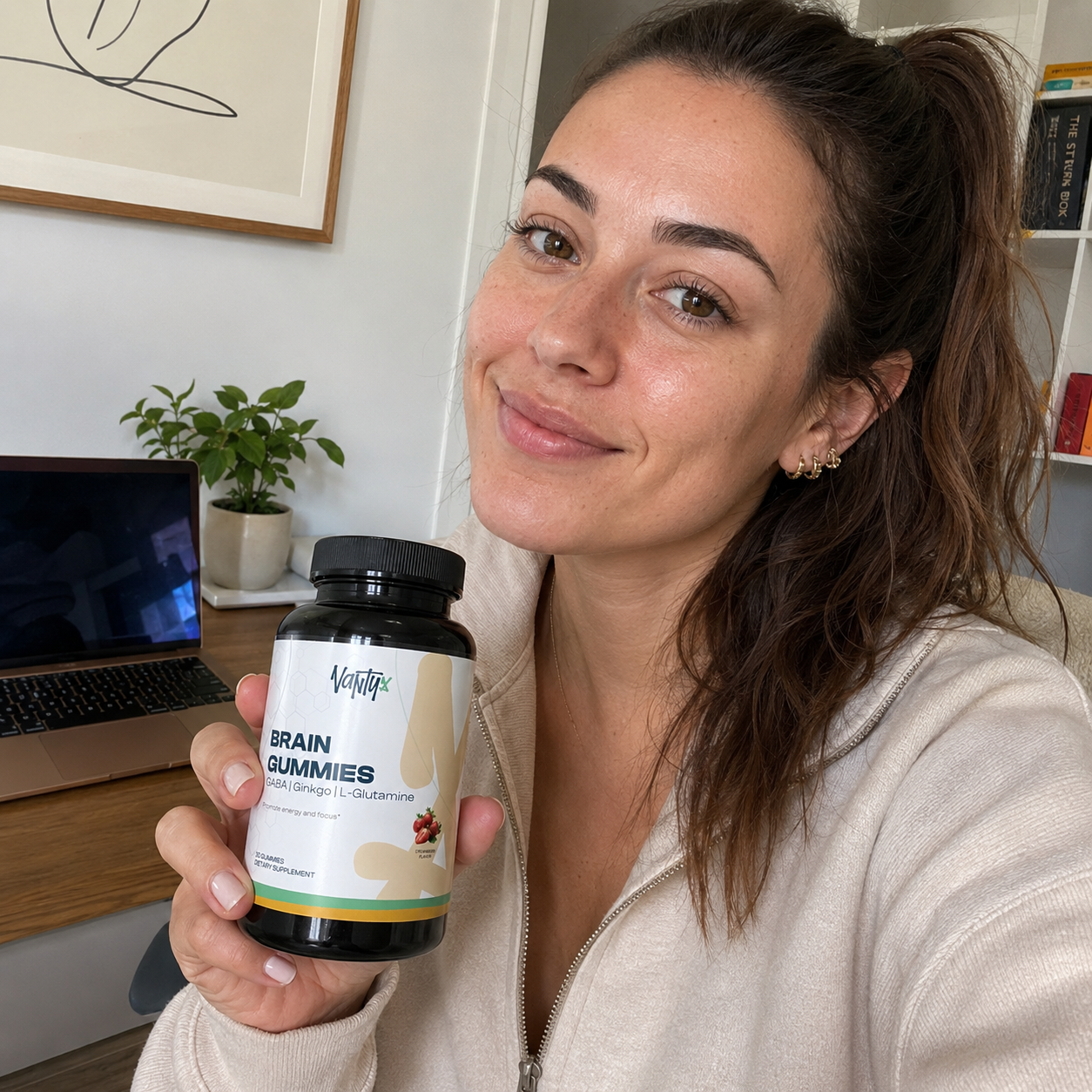 Brain Gummies Vantyx — Complejo energético de Cordyceps con GABA, Ginkgo y DMAE · 30 gomitas de fresa