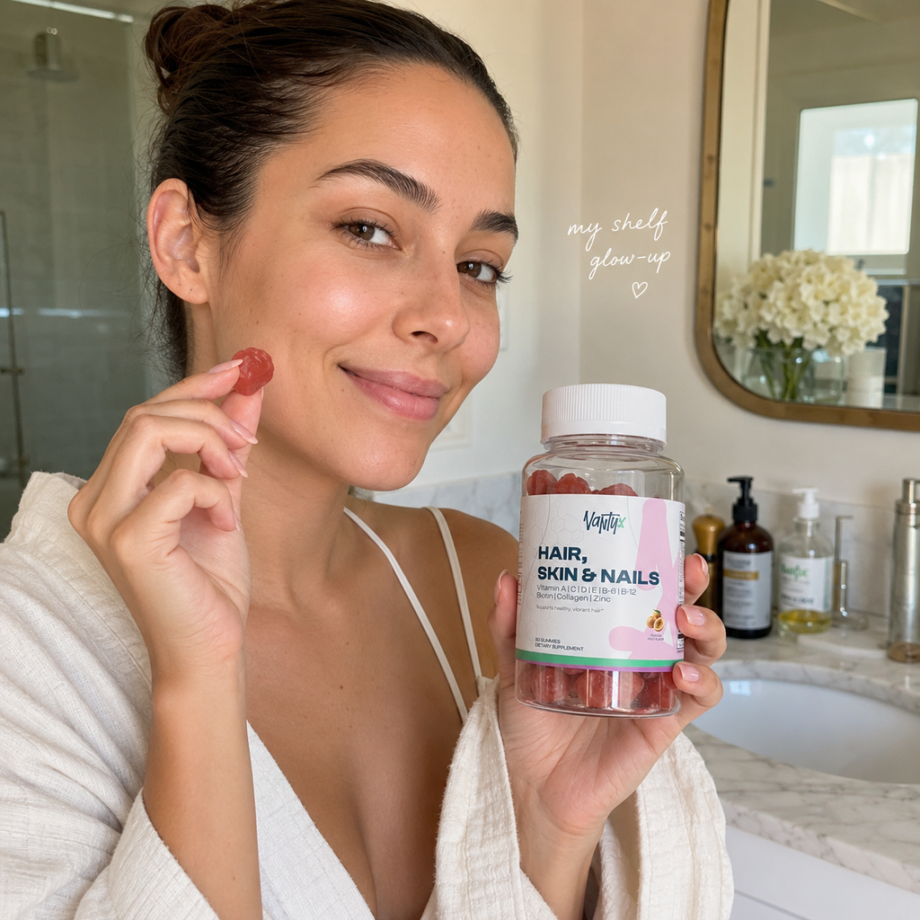 Hair, Skin & Nails Gummies  Vantyx — Biotin 6000mcg + Collagen + Multivitamin · 60 Passion Fruit Gummies