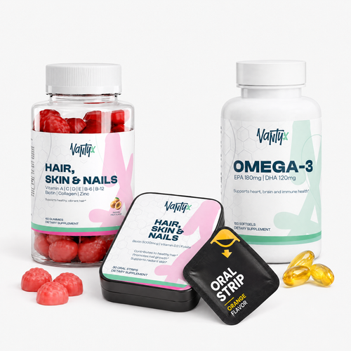 Beauty 360 Kit: Hair, Skin & Nails Gummies, Hair, Skin & Nails Strips and Omega-3
