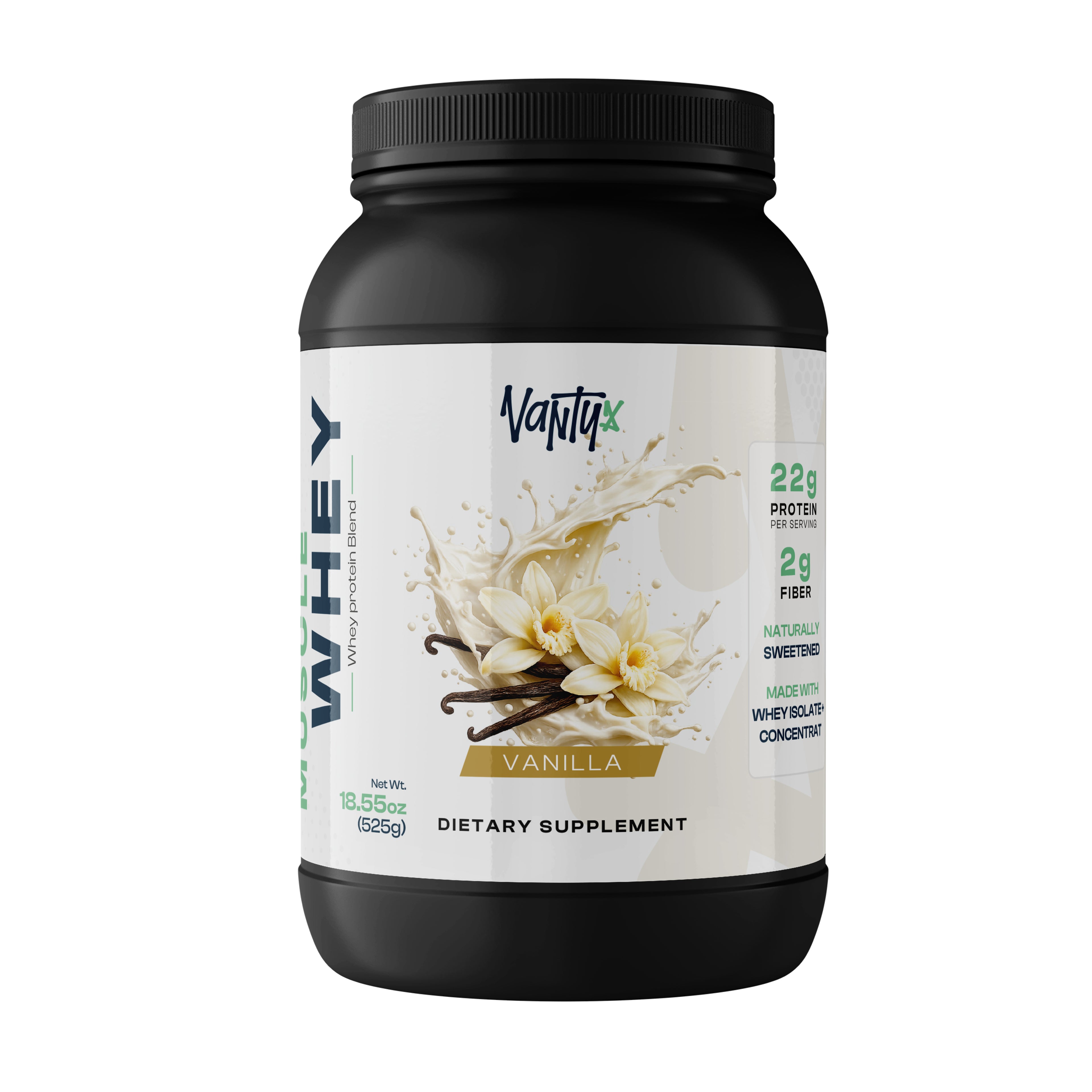 Muscle Whey Protein Blend — Vanilla, 525g