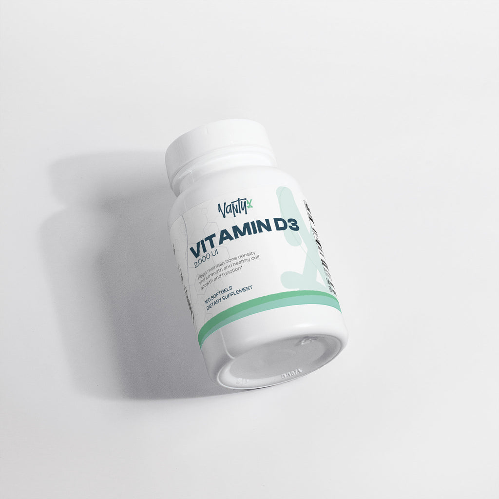 Vitamina D3 2,000 UI Vantyx — Huesos, sistema inmunitario y bienestar diario · 100 cápsulas blandas (suministro para 100 días)
