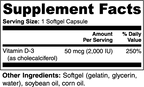 Vitamina D3 2,000 UI Vantyx — Huesos, sistema inmunitario y bienestar diario · 100 cápsulas blandas (suministro para 100 días)