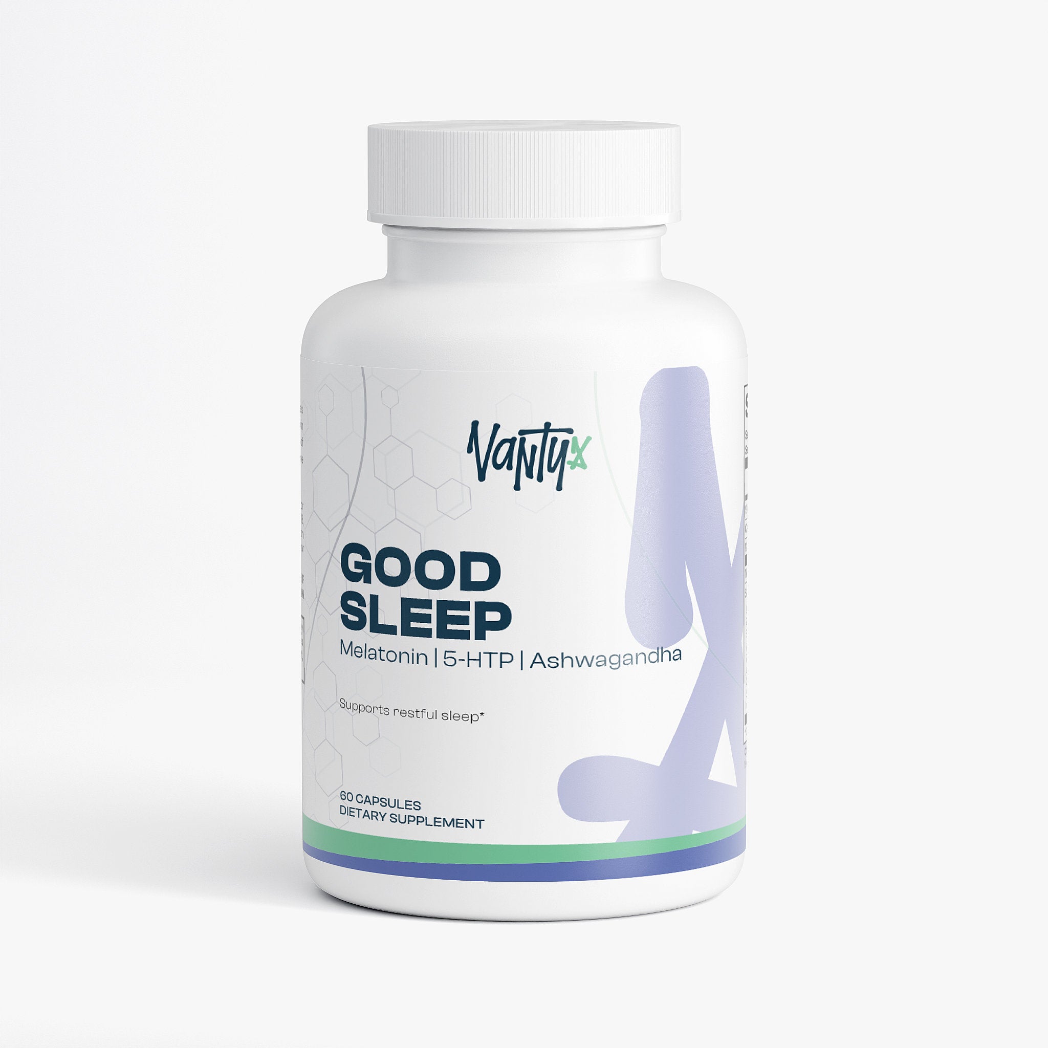 Good Sleep Support Vantyx — Melatonina + Magnesio + Valeriana + Ashwagandha + Mezcla de 5-HTP · 60 Cápsulas**