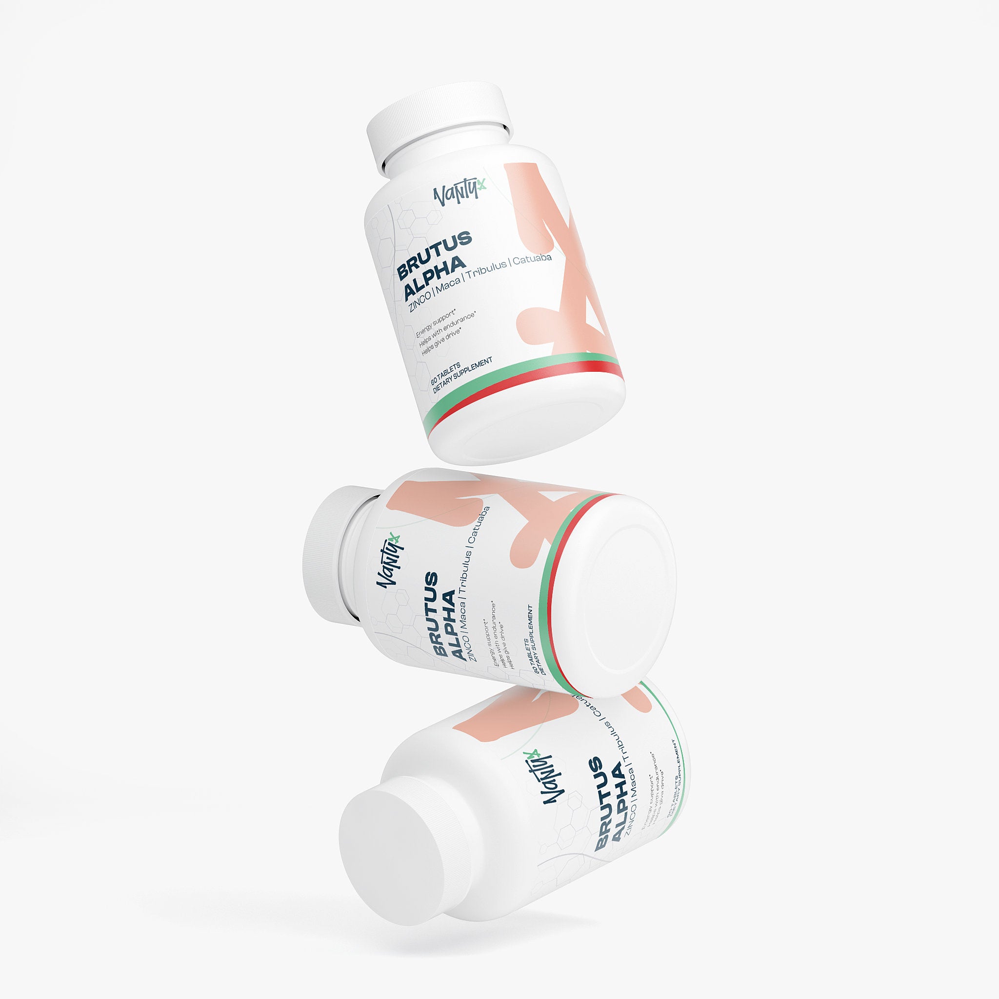 Brutus Alpha Vantyx — Comprimidos para la vitalidad masculina con Tongkat Ali, Maca, Tribulus y Zinc · 60 comprimidos