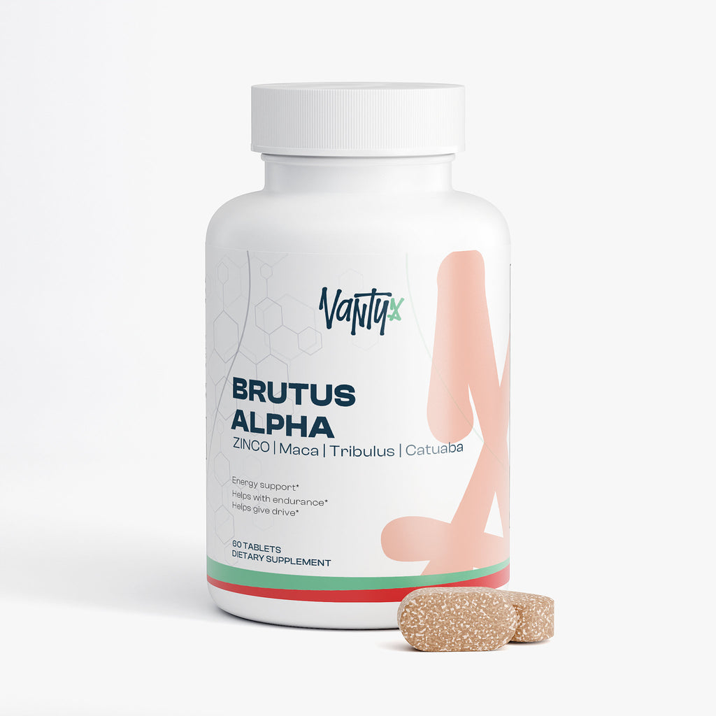 Brutus Alpha Vantyx — Comprimidos para la vitalidad masculina con Tongkat Ali, Maca, Tribulus y Zinc · 60 comprimidos