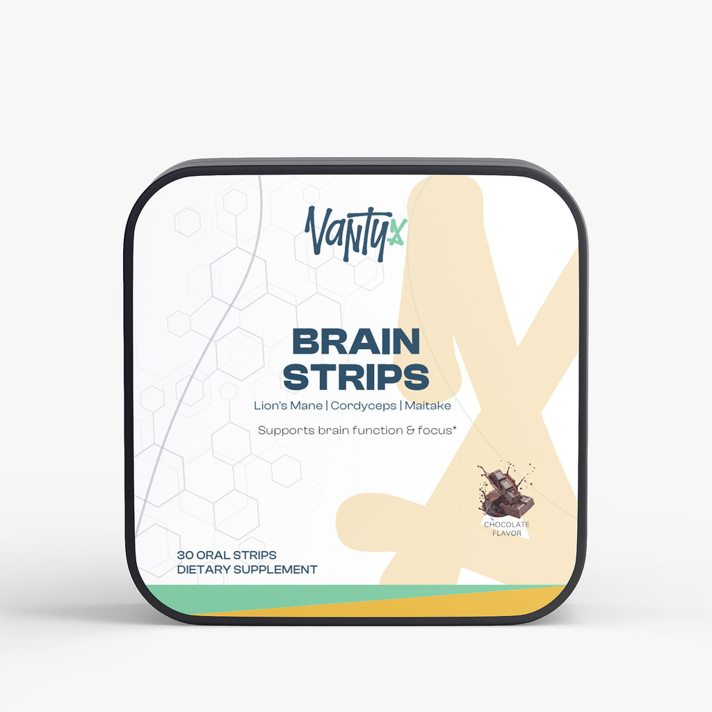 Brain Strips Vantyx — Mushroom Focus Oral Strips with Lion's Mane & Cordyceps · 30 Chocolate Strips**