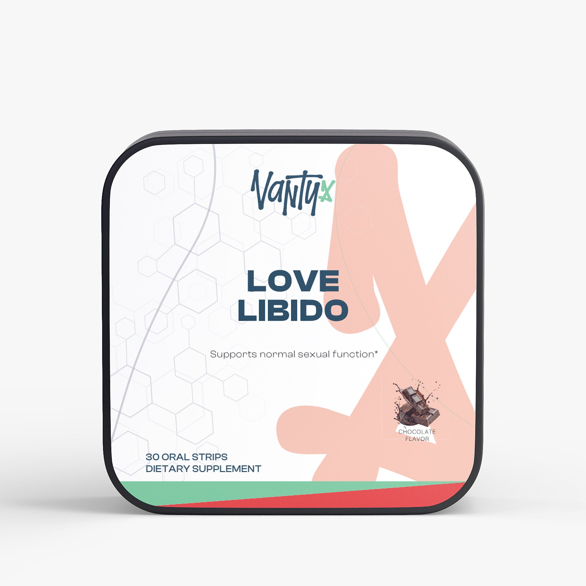 Love Libido Strips Vantyx — Tiras Orales con Cordyceps, Shilajit y Péptido de Ostra · 30 Tiras de Chocolate
